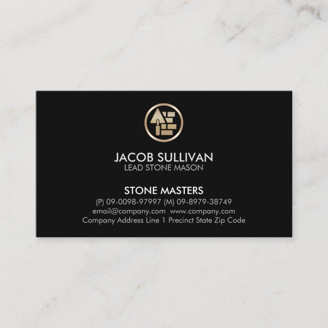 Brick Stone Mason Construction Business Card (Front)