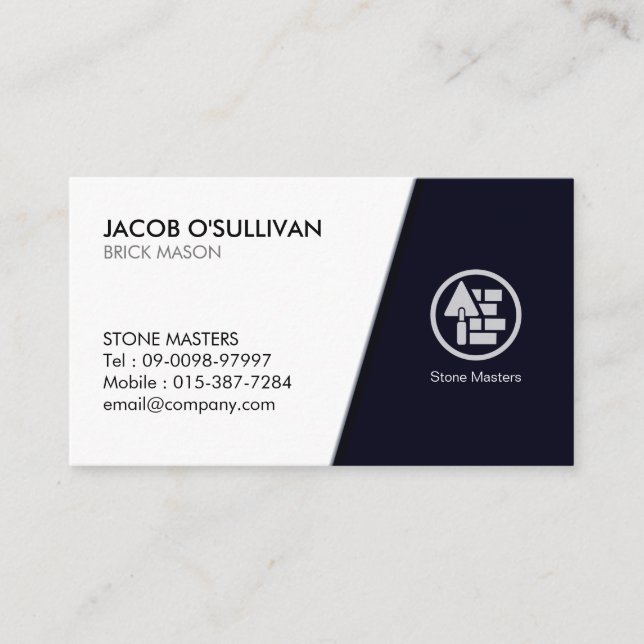 Brick Stone Mason Construction Business Card (Front)