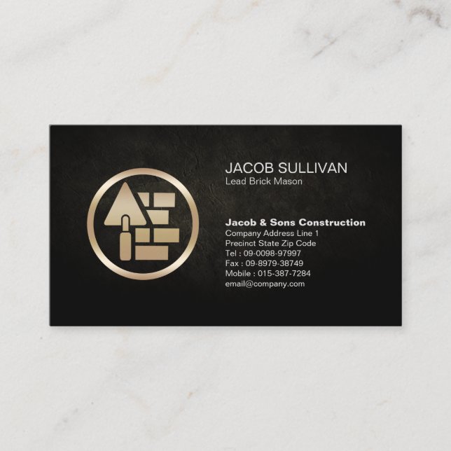 Brick Stone Mason Masonry Construction Business Card (Front)