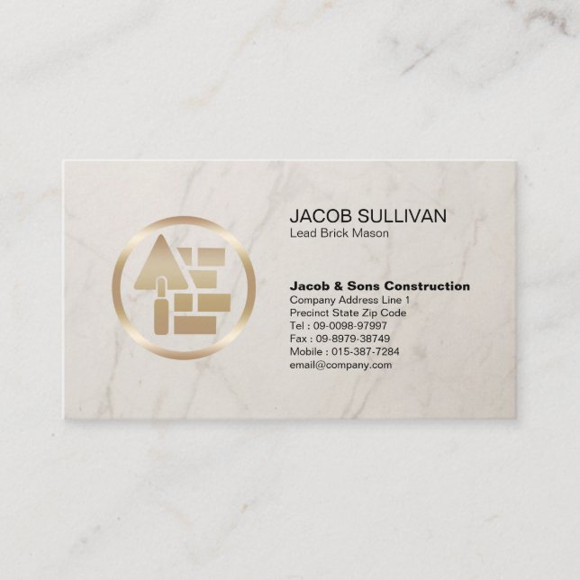 Brick Stone Mason Masonry Construction Business Card (Front)