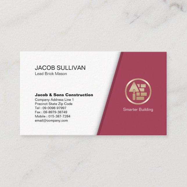 Brick Stone Mason Masonry Construction Business Card (Front)