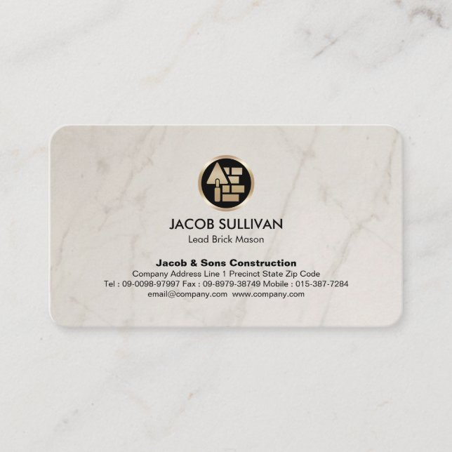 Brick Stone Mason Masonry Construction Business Card (Front)