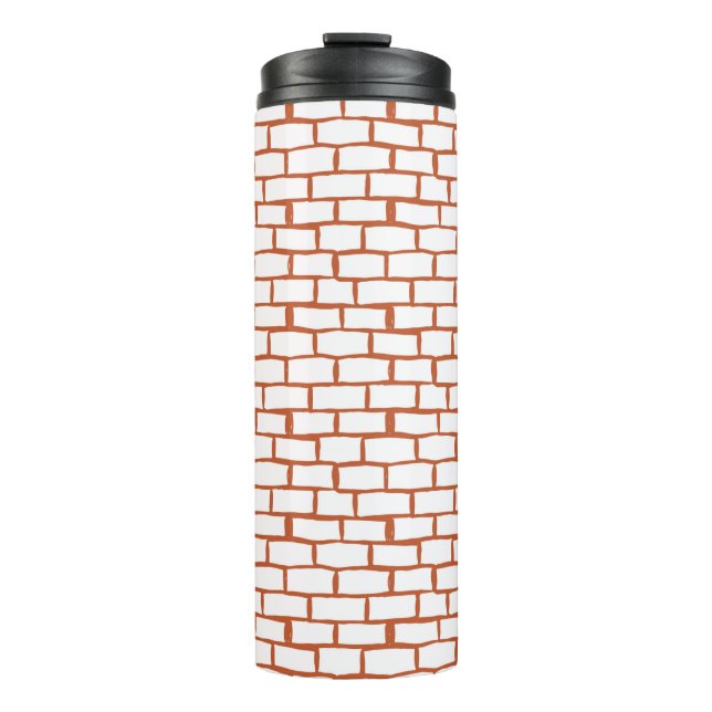 brick texture background thermal tumbler (Front)