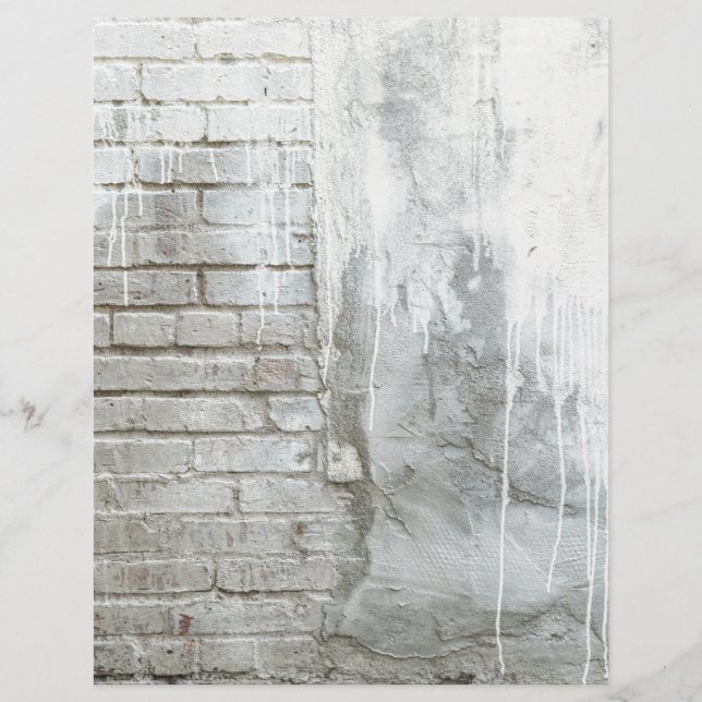 Brick Texture White Paint Dripping Grunge (Front)
