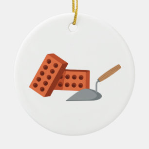 Brick & Trowel Ceramic Ornament
