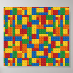  Brick Vector Graphic COLOURFUL RECTANGLES SQU Poster
