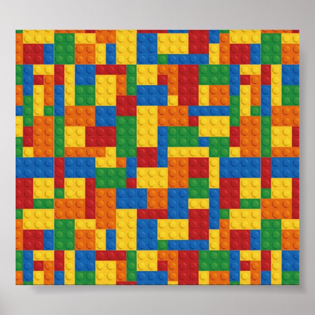  Brick Vector Graphic COLOURFUL RECTANGLES SQU Poster (Front)