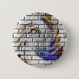 BRICK WALL 6 CM ROUND BADGE