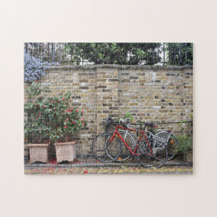 Brick Wall and Bicycles London United Kingdom Jigsaw Puzzle