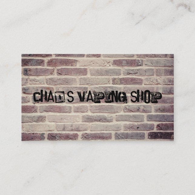 Brick Wall and Black Gradient Ombre Business Card (Front)