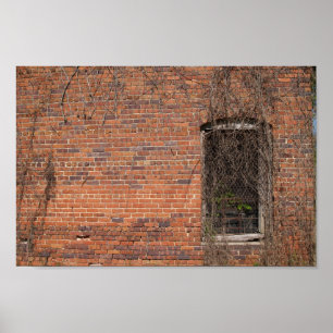 Brick Wall and Window Ready For Text Canvas Print