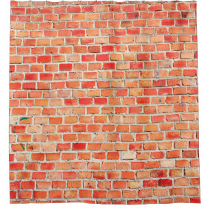 Brick wall background or texturebrick, design, int shower curtain