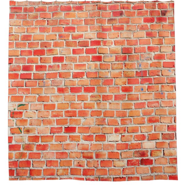 Brick wall background or texturebrick, design, int shower curtain (Front)