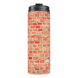 Brick wall background or texturebrick, design, int thermal tumbler