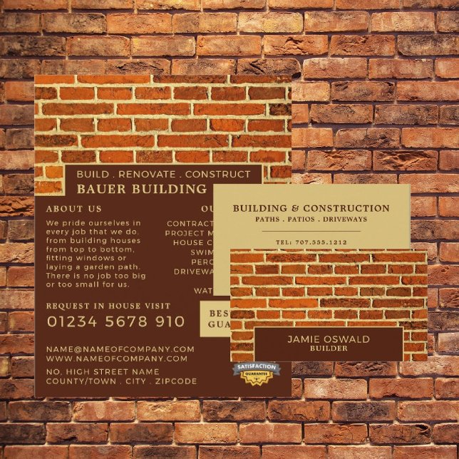 Brick Wall, Building Firm, Builders Business Card (Creator Uploaded)