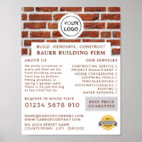 Brick Wall, Building Firm Logo, Builders Advert
