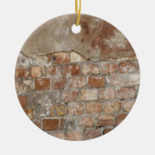 Brick wall ceramic ornament