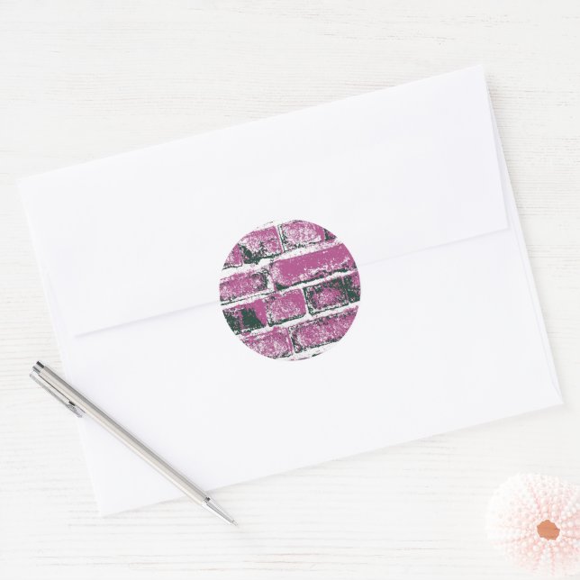 BRICK WALL CLASSIC ROUND STICKER (Envelope)