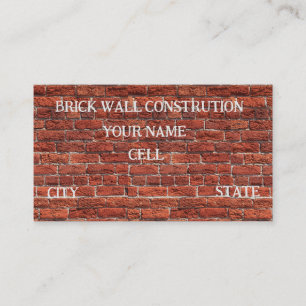 Brick Wall Construction Business Card