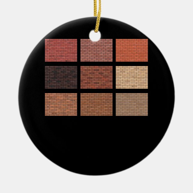 Brick Wall Construction Masonry Building Mason Bui Ceramic Ornament (Front)