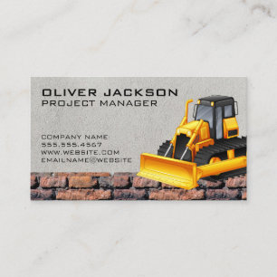 Brick Wall   Construction Vehicles Business Card