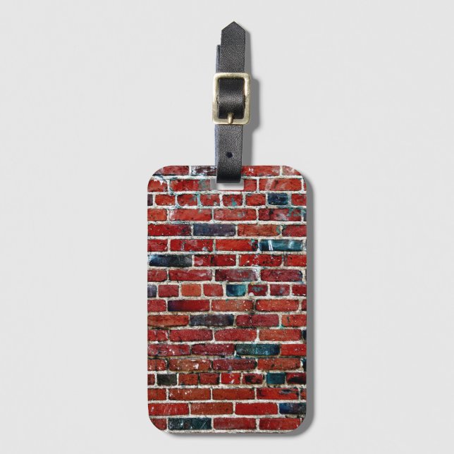 Brick Wall Cool Texture Pattern Luggage Tag (Front Vertical)