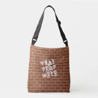 Brick Wall Crossbody Bag with Custom Text