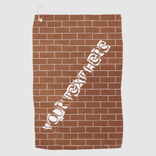 Brick Wall Design Golf Towel with Custom Text