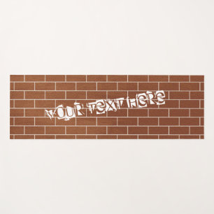 Brick Wall Design Yoga Mat Custom Text and Font