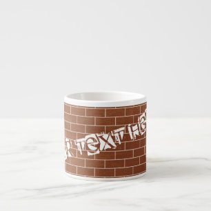 Brick Wall Espresso Cup Personalised Text