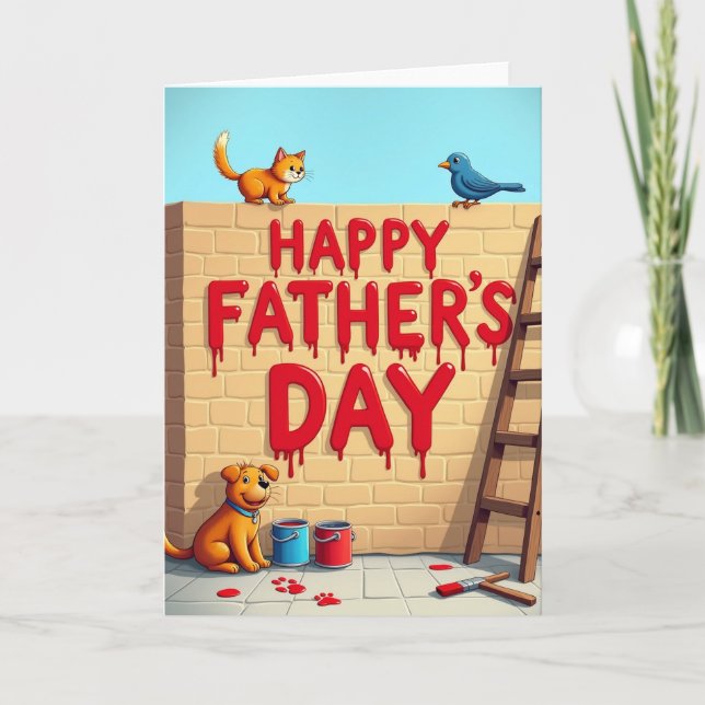 Brick Wall Fathers Day Card (Front)