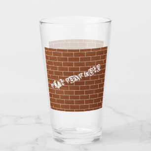 Brick Wall Glass with Custom Text