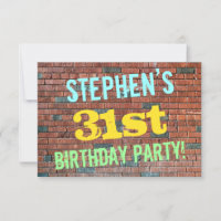 Brick Wall Graffiti Inspired 31st Birthday + Name