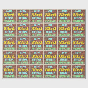 Brick Wall Graffiti Inspired 83rd Birthday + Name Wrapping Paper