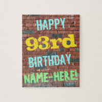 Brick Wall Graffiti Inspired 93rd Birthday + Name