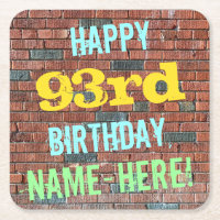 Brick Wall Graffiti Inspired 93rd Birthday + Name