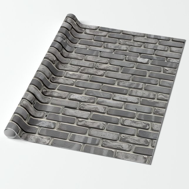 Brick Wall Grey Cement colour Wrapping Paper (Unrolled)