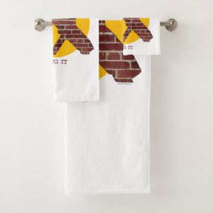 Brick Wall Hockey Goalie Bath Towel Set
