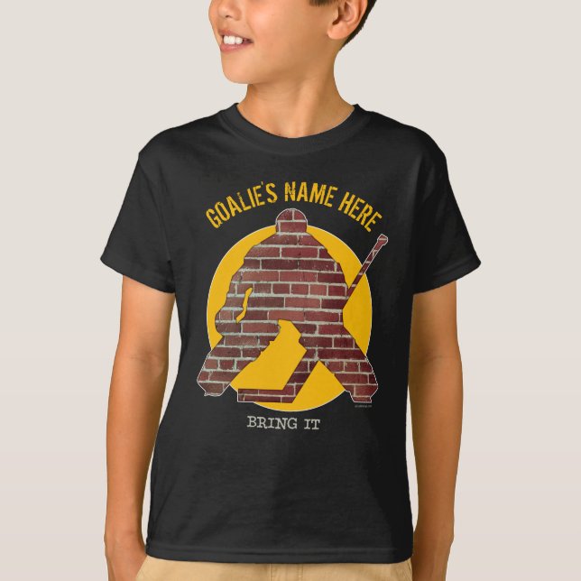 Brick Wall Hockey Goalie T-Shirt (Front)
