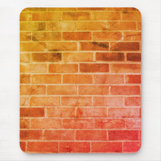 Brick Wall in Orange and Yellow Mouse Pad (Front)