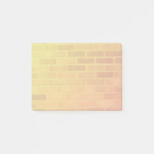 Brick Wall in Orange and Yellow Post-it Notes