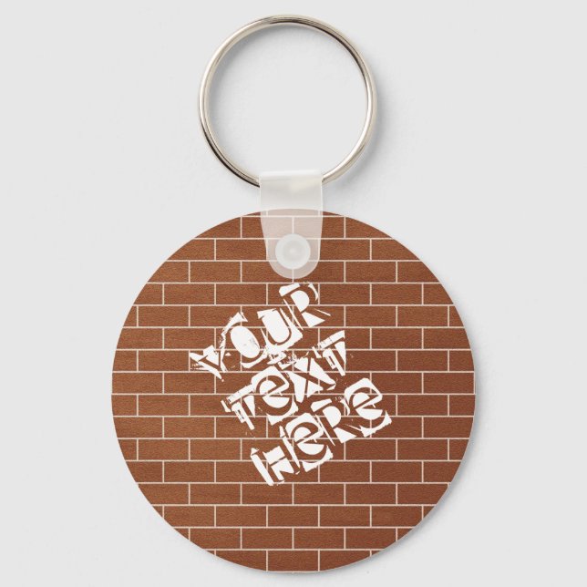 Brick Wall Keychain Personalised Custom Text (Front)