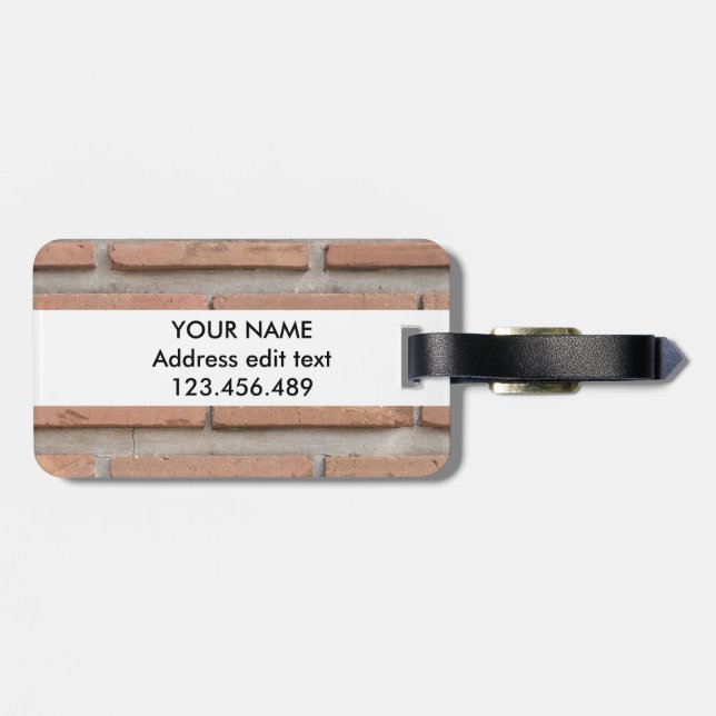 Brick wall luggage tag (Back Horizontal)
