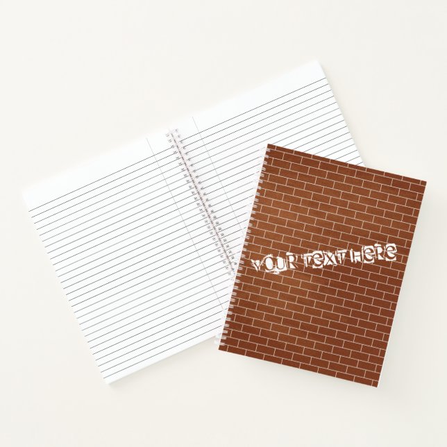 Brick Wall Notebook with Custom Text (Inside)