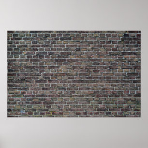 Brick wall old dark brick wall poster