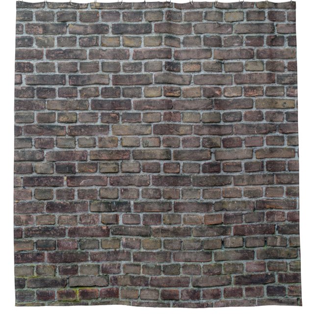 Brick wall old dark brick wall shower curtain (Front)