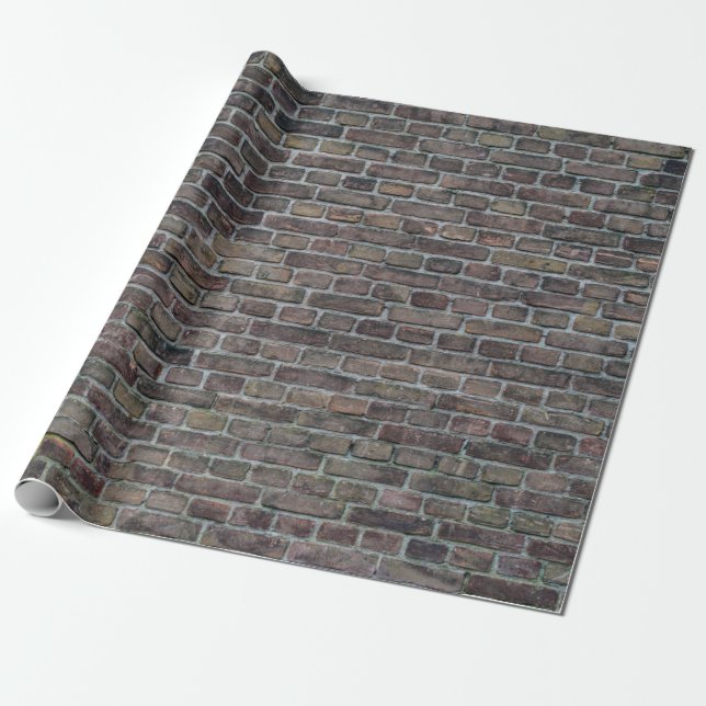 Brick wall old dark brick wall wrapping paper (Unrolled)