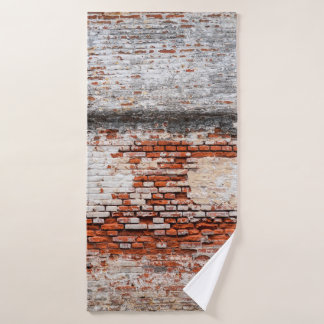  brick wall on the roadabandoned, abstract, aged,  bath towel