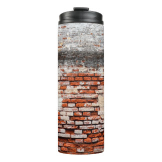  brick wall on the roadabandoned, abstract, aged,  thermal tumbler
