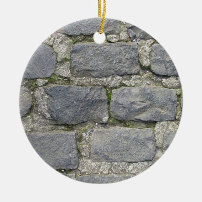 Brick Wall ornament, customise Ceramic Tree Decoration (Front)